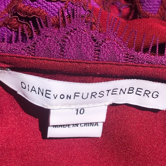 Diane Von furstenberg lace wrap dress Sz 10 EUC - Picture 8 of 9